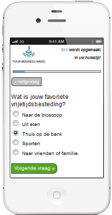 SirV op mobiele telefoon